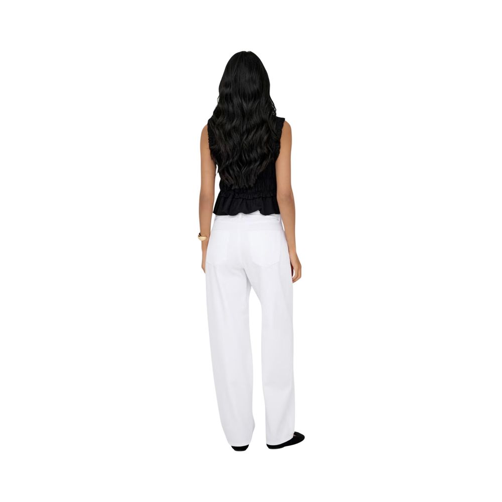 Only Weiße Baumwoll-Mom-Jeans