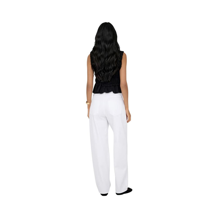 Only Weiße Baumwoll-Mom-Jeans