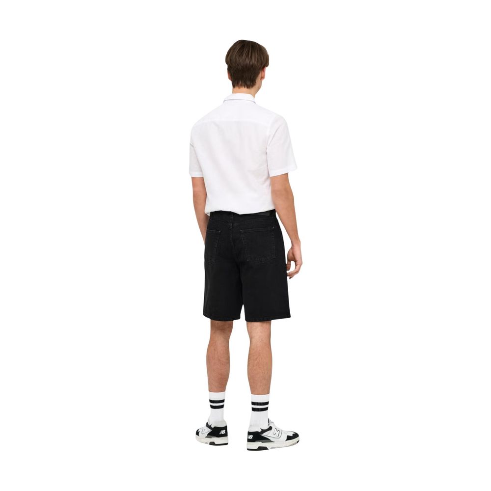 Only & Sons Schwarze Bio-Baumwoll-Bermudashorts