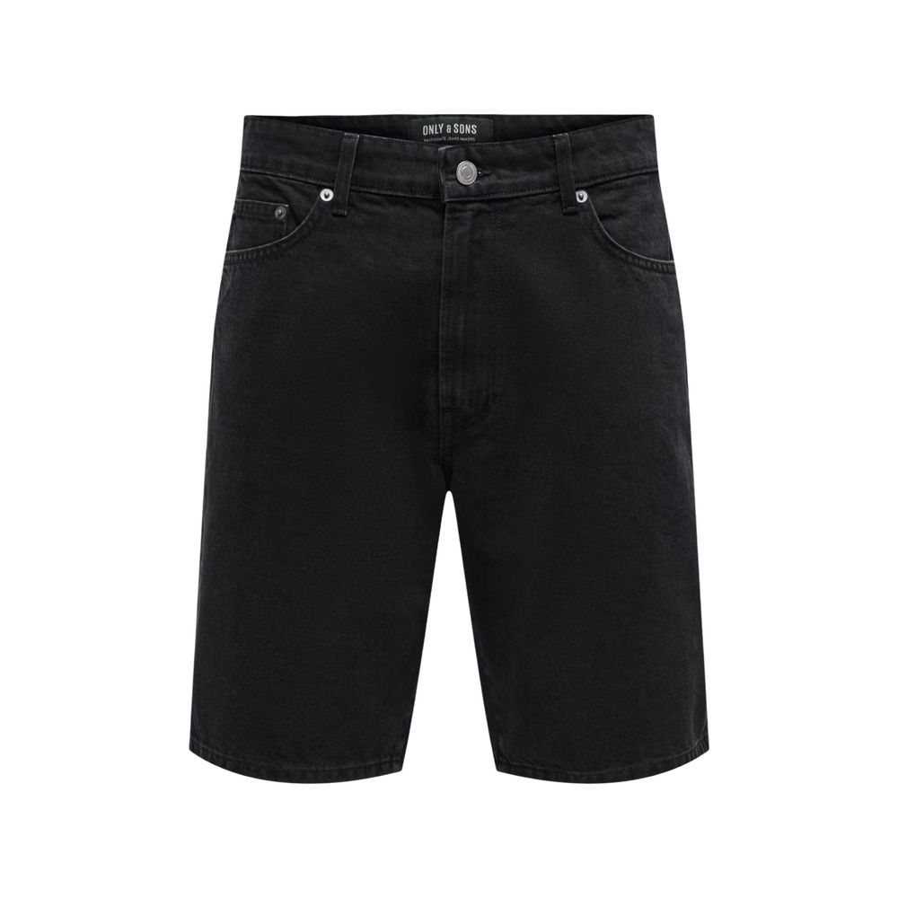Only & Sons Schwarze Bio-Baumwoll-Bermudashorts