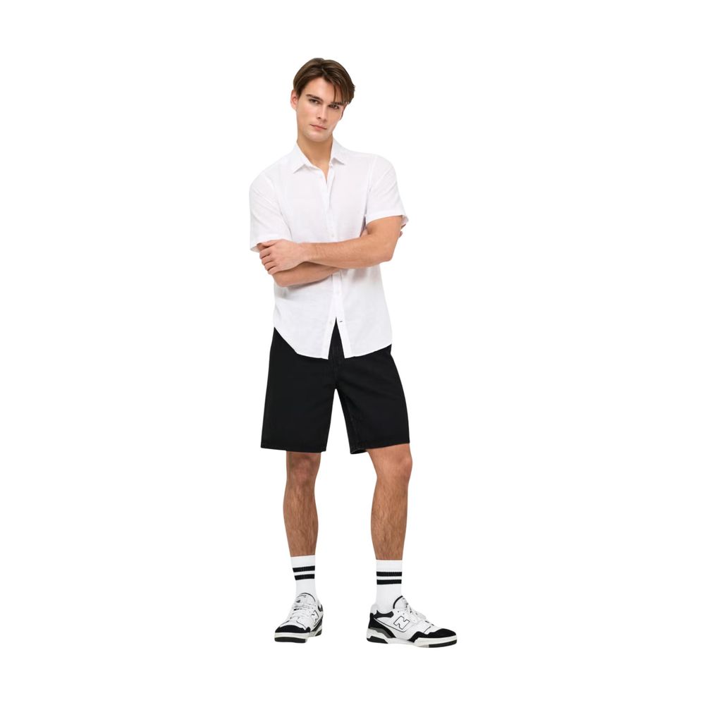 Only & Sons Schwarze Bio-Baumwoll-Bermudashorts