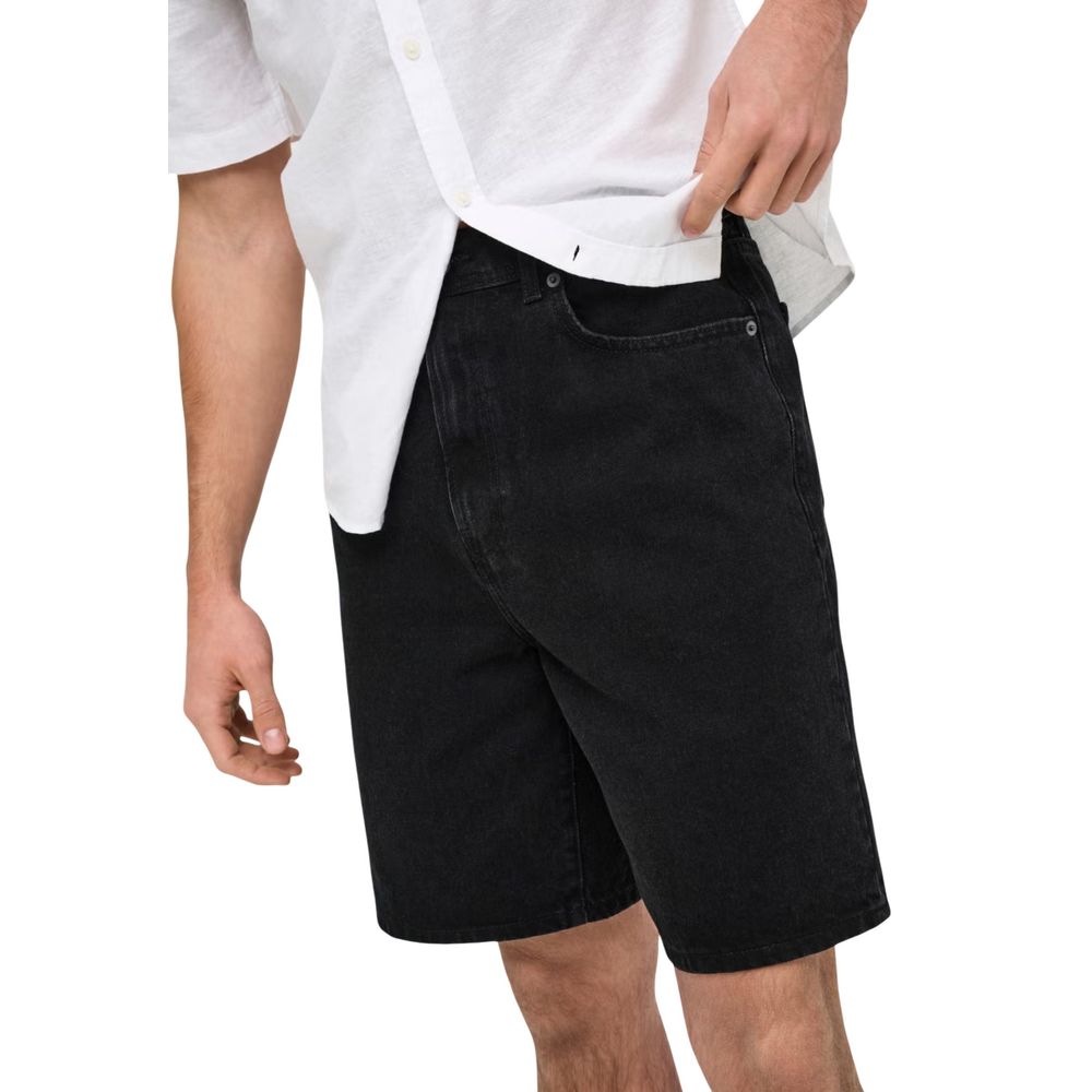Only & Sons Schwarze Bio-Baumwoll-Bermudashorts