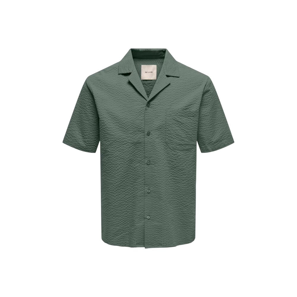 Only & Sons Grünes Baumwoll-T-Shirt mit kurzen Ärmeln
