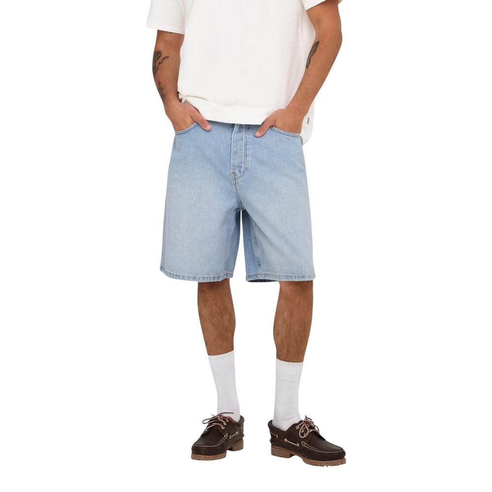 Only & Sons Hellblaue Bermuda-Shorts aus Bio-Baumwolle