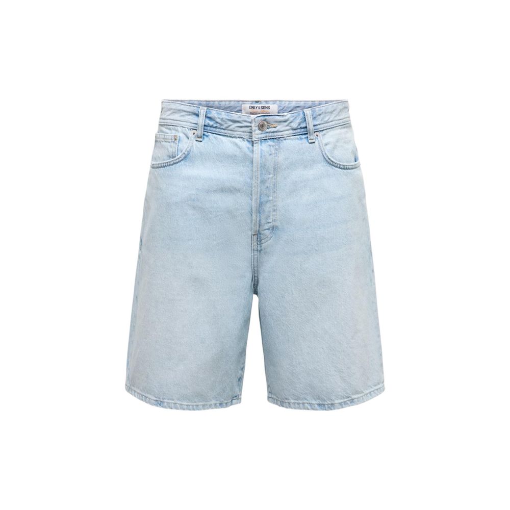 Only & Sons Hellblaue Bermuda-Shorts aus Bio-Baumwolle