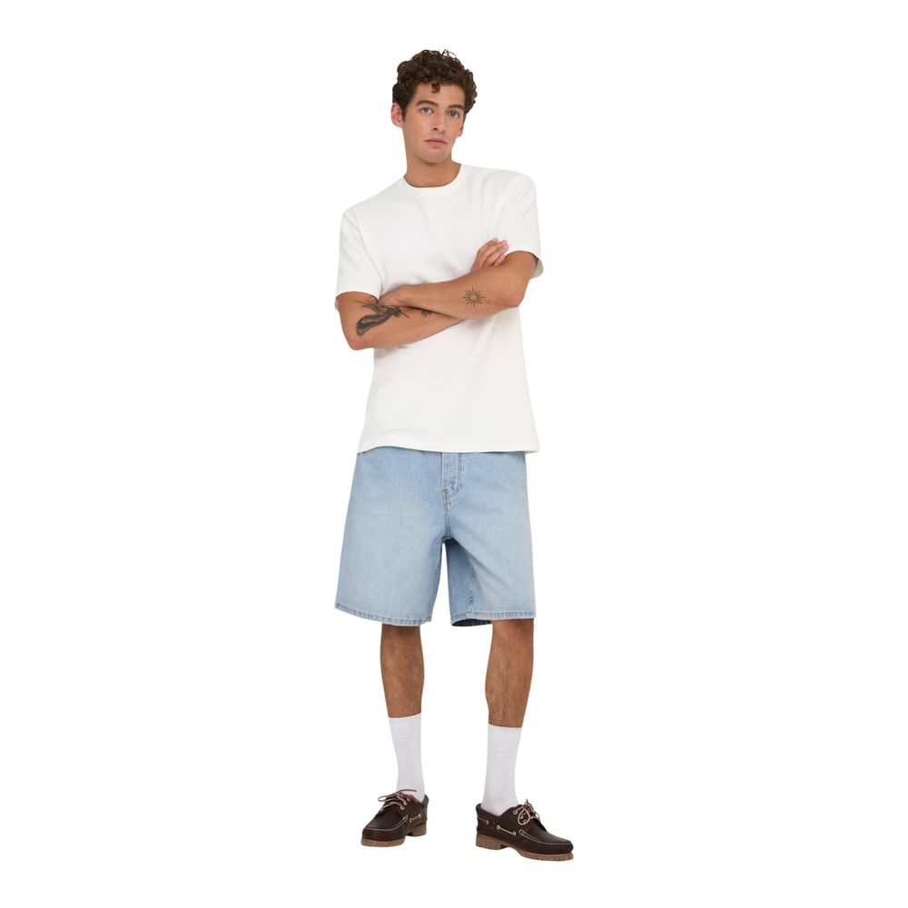 Only & Sons Hellblaue Bermuda-Shorts aus Bio-Baumwolle
