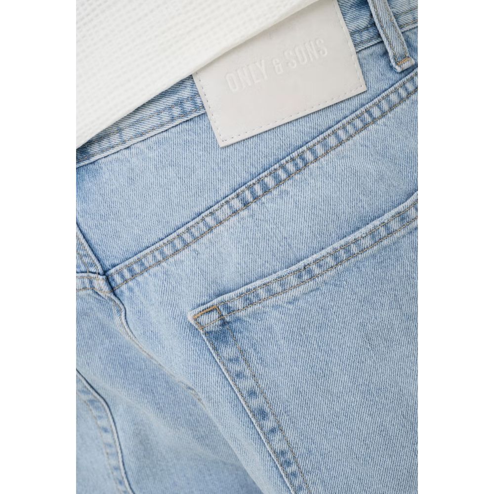 Only & Sons Hellblaue Bermuda-Shorts aus Bio-Baumwolle
