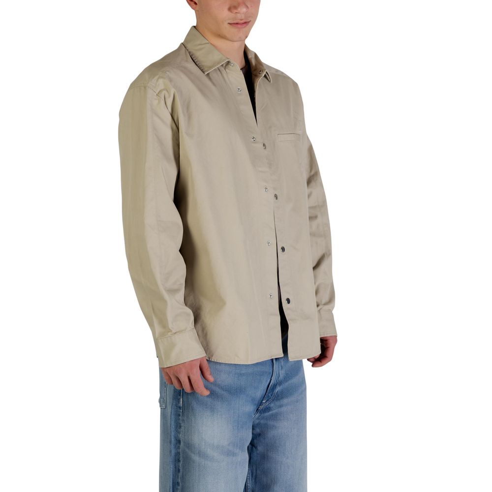 Calvin Klein Jeans Full-Length Beige Cotton Jacket