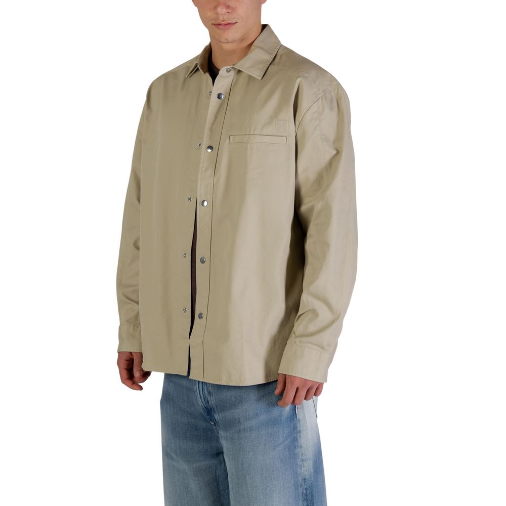 Calvin Klein Jeans Full-Length Beige Cotton Jacket