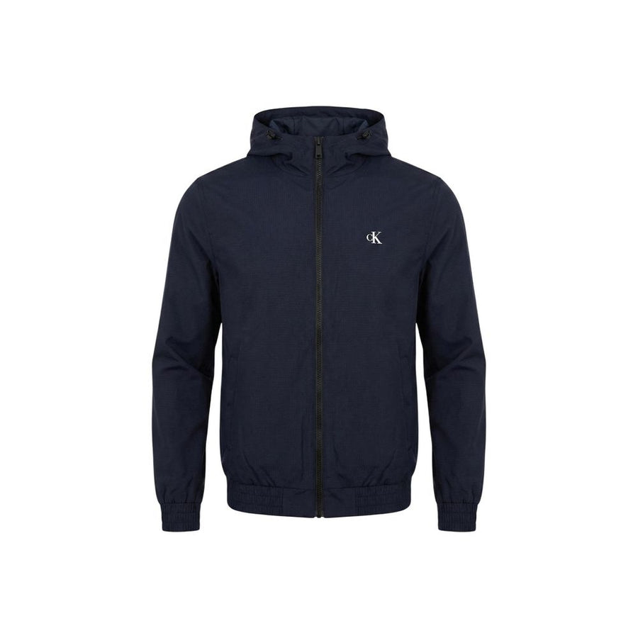 Calvin Klein Jeans Blaue Jacke aus recyceltem Polyester in voller Länge