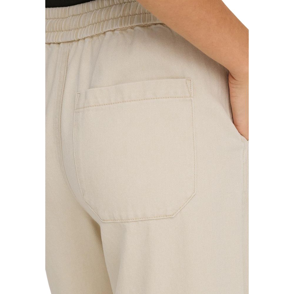 Only Cremefarbene Baumwollhose mit ausgestelltem Bein