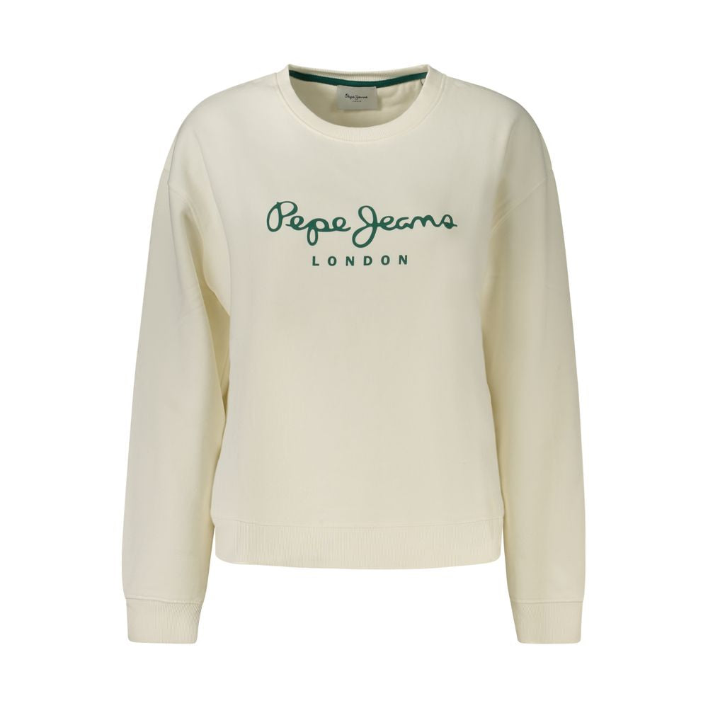 Pepe Jeans Women's White Cotton Blend Sweatshirt