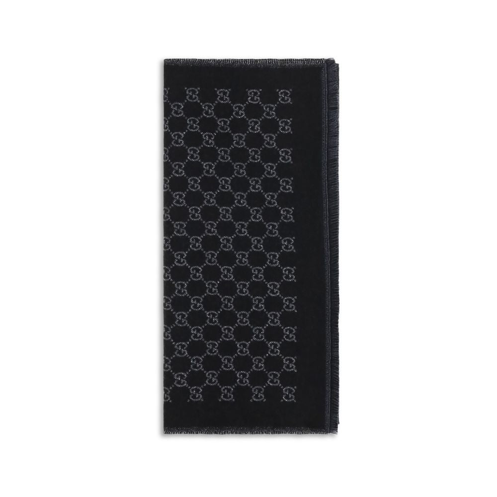 Gucci Schal aus schwarzer Wolle Ovis Aries