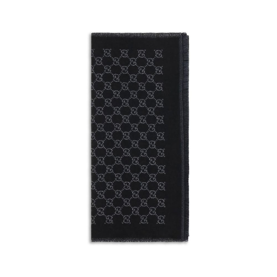 Gucci Schal aus schwarzer Wolle Ovis Aries