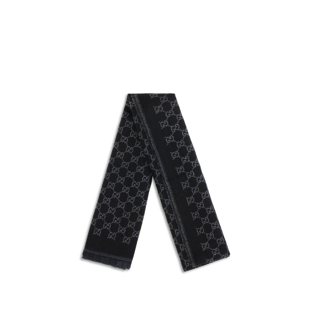 Gucci Schal aus schwarzer Wolle Ovis Aries