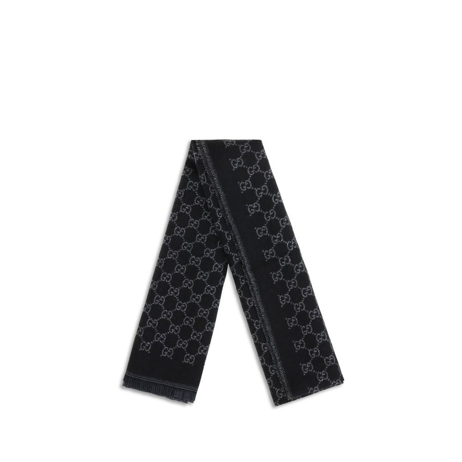 Gucci Schal aus schwarzer Wolle Ovis Aries