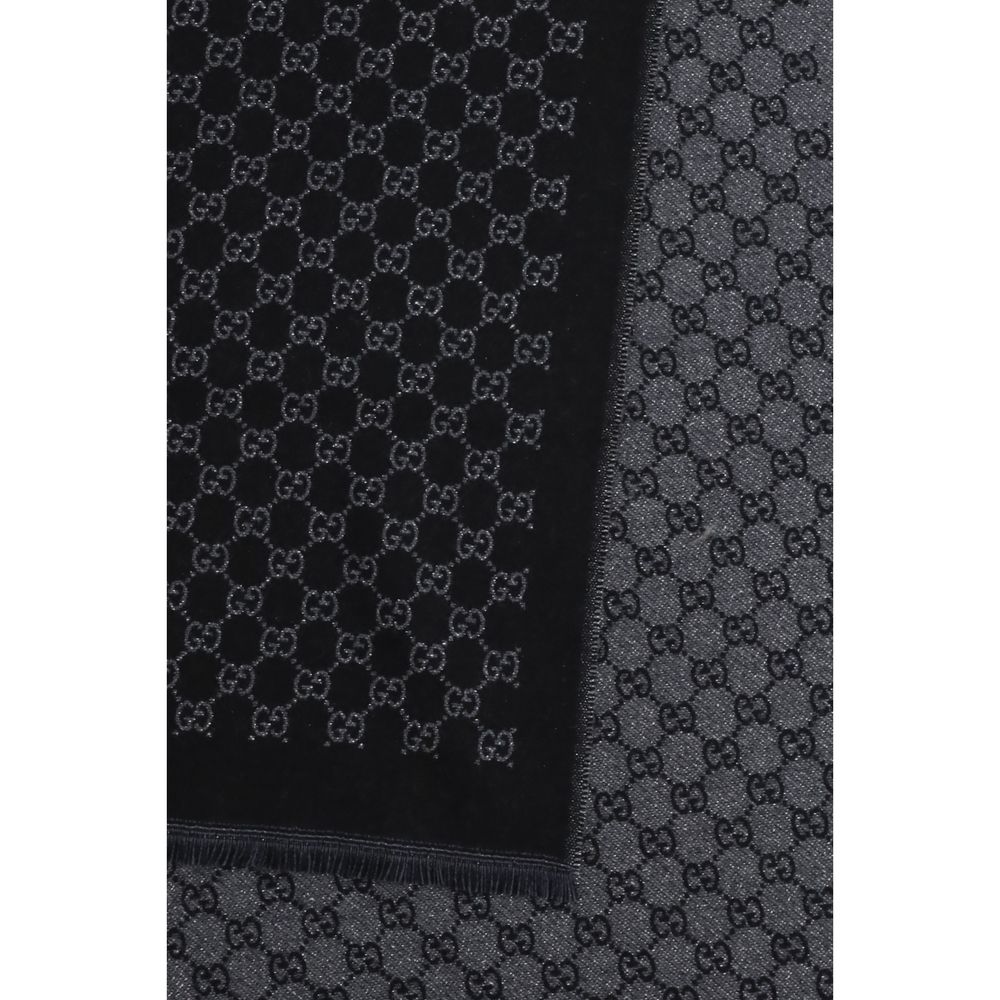 Gucci Schal aus schwarzer Wolle Ovis Aries
