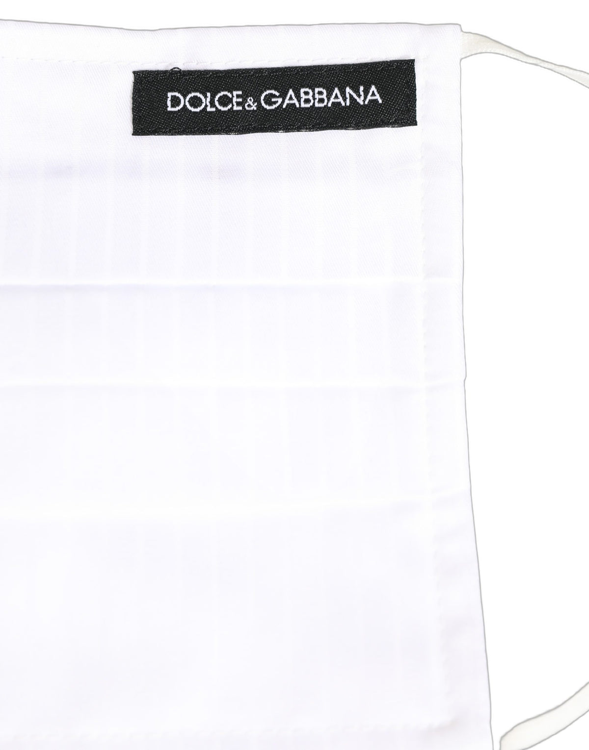Dolce & Gabbana White 100% Cotton Pleated Face Mask with Elastic Ear Loops