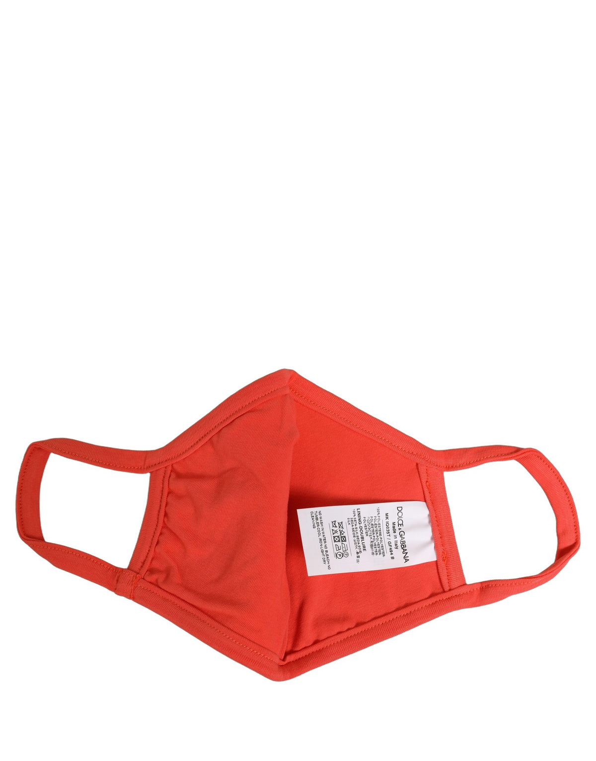 Dolce & Gabbana Rote Gesichtsmaske aus Polyester mit elastischem Ohrband und DG CASA Logo