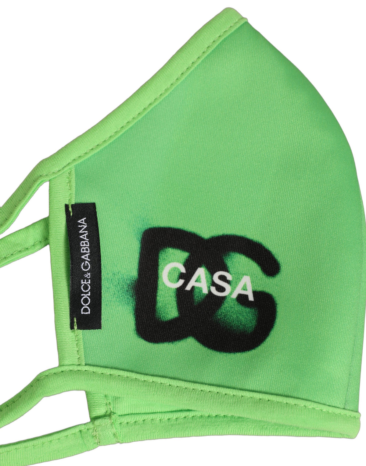 Dolce & Gabbana Green Polyester DG CASA Logo Face Mask with Elastic Ear Band