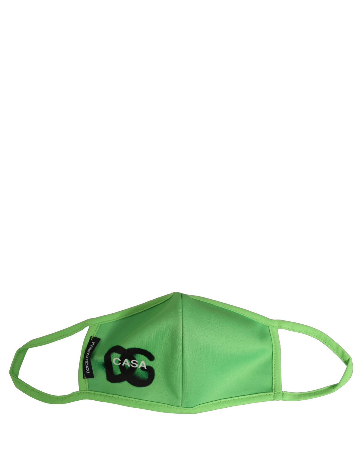 Dolce & Gabbana Green Polyester DG CASA Logo Face Mask with Elastic Ear Band