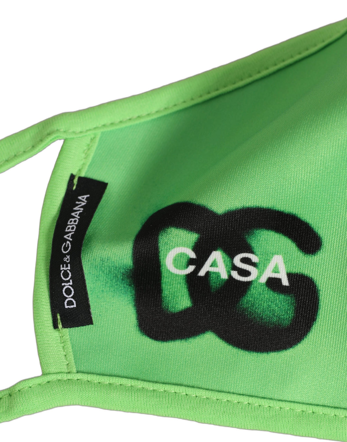 Dolce & Gabbana Green Polyester DG CASA Logo Face Mask with Elastic Ear Band