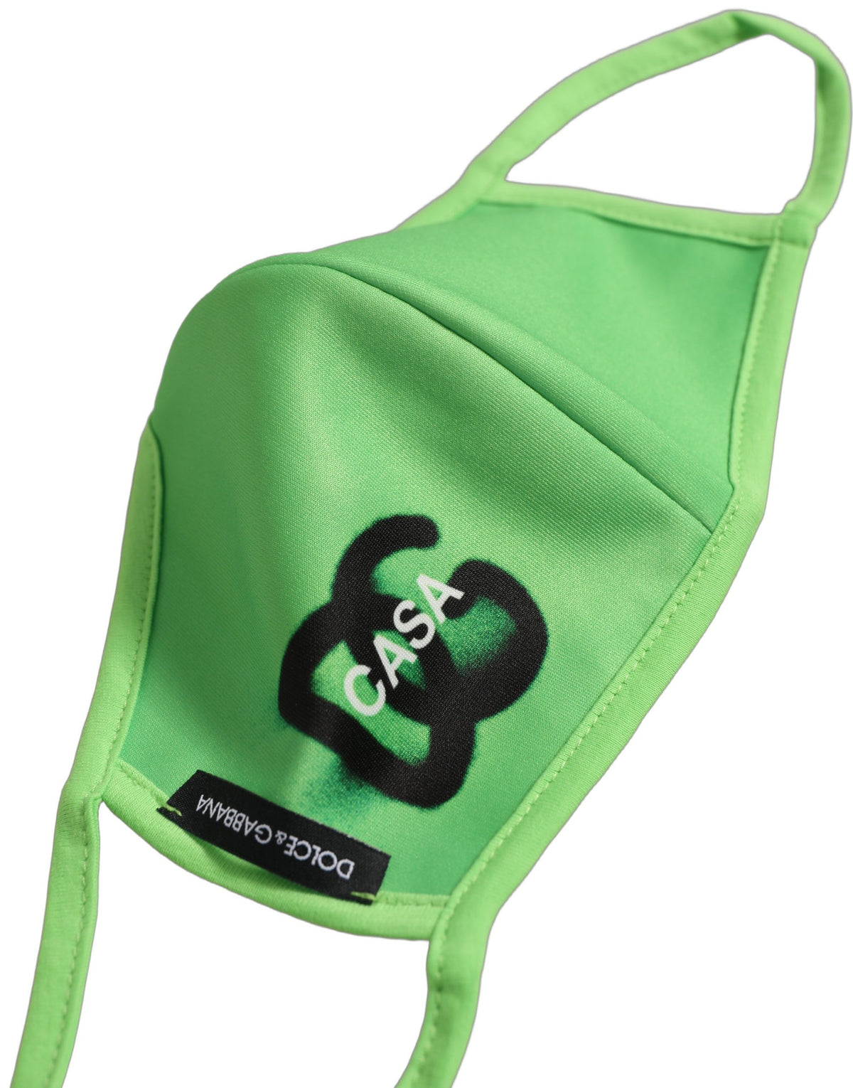 Dolce & Gabbana Green Polyester DG CASA Logo Face Mask with Elastic Ear Band