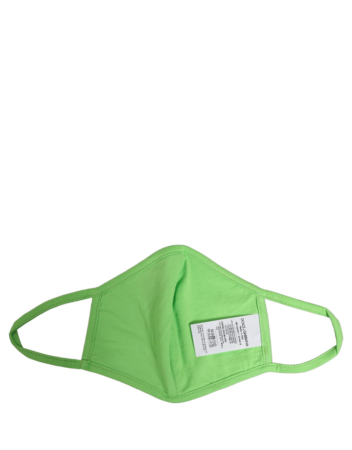Dolce & Gabbana Green Polyester DG CASA Logo Face Mask with Elastic Ear Band