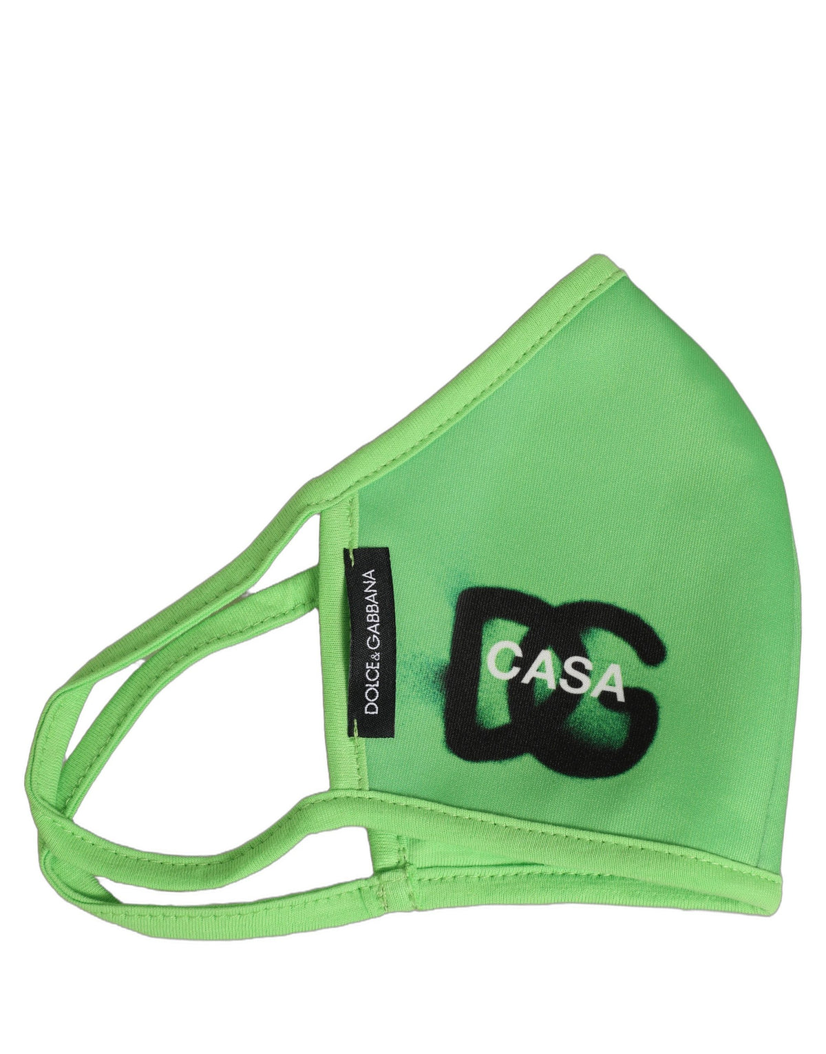 Dolce & Gabbana Green Polyester DG CASA Logo Face Mask with Elastic Ear Band