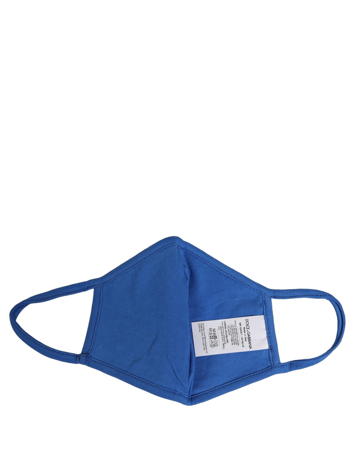 Dolce & Gabbana Blue Polyester Face Mask with DG CASA Logo and Elastic Ear Loop