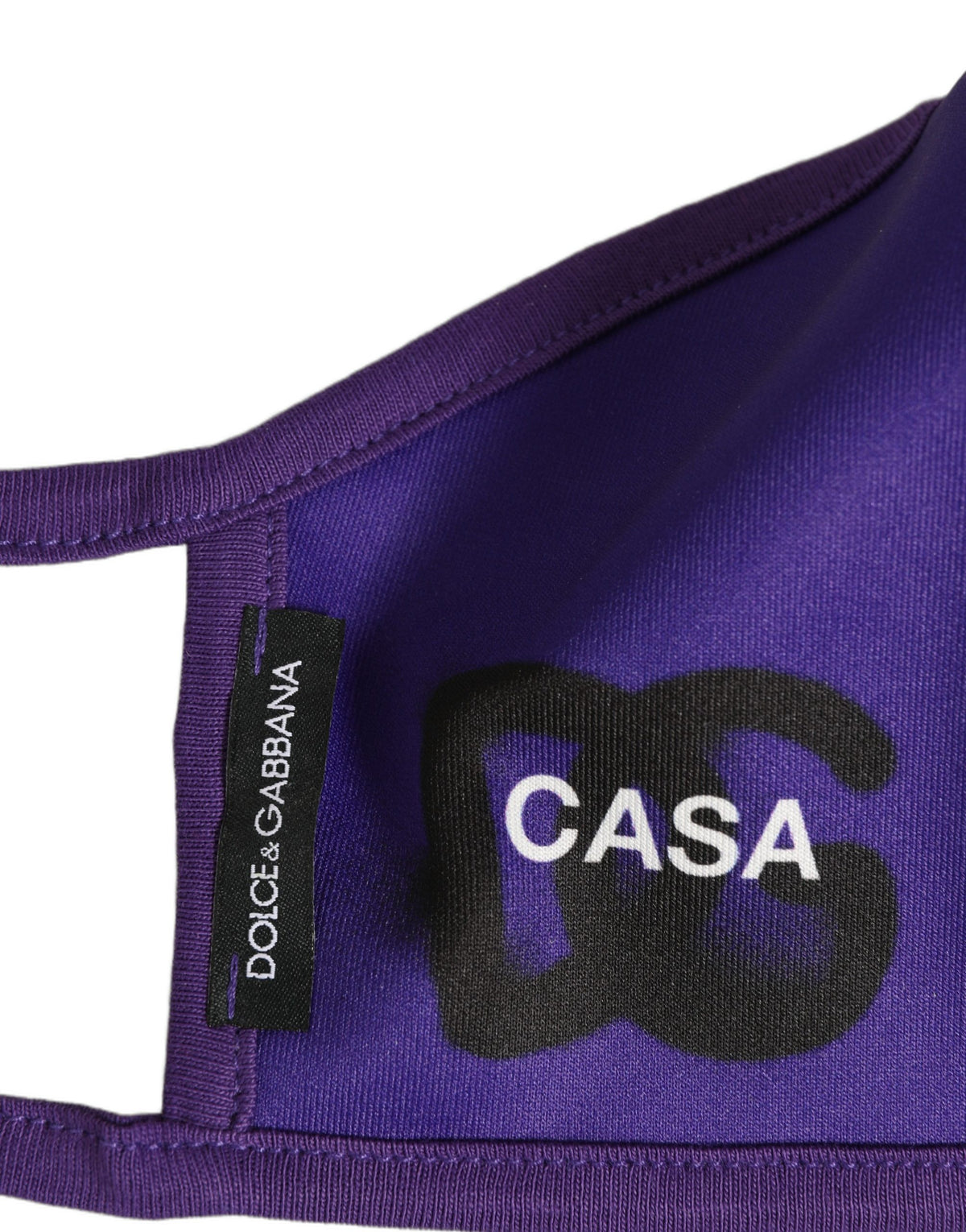 Dolce & Gabbana Lila Polyester DG CASA Logo Elastisches Ohrband Gesichtsmaske