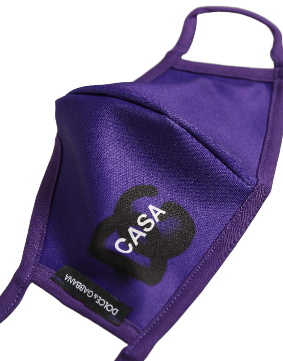 Dolce & Gabbana Lila Polyester DG CASA Logo Elastisches Ohrband Gesichtsmaske