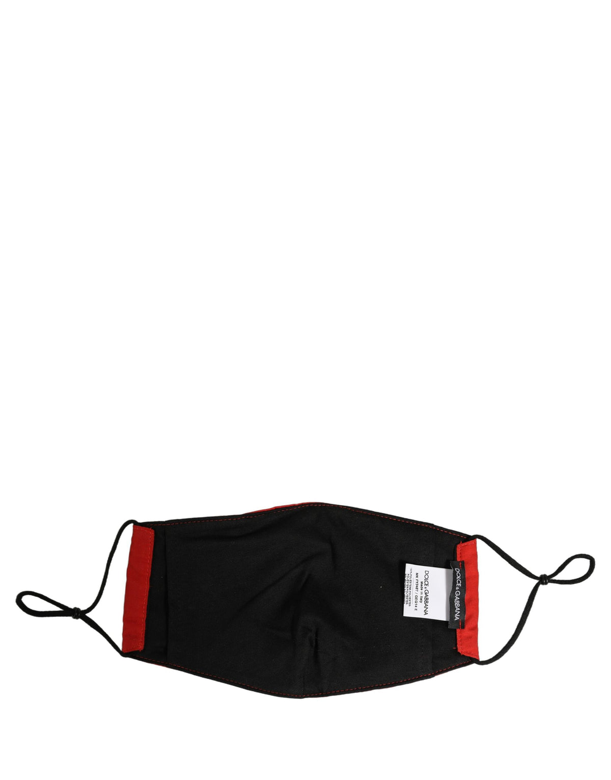 Dolce & Gabbana Men's Black Carretto-Print Face Mask with Elastic Ear Loops