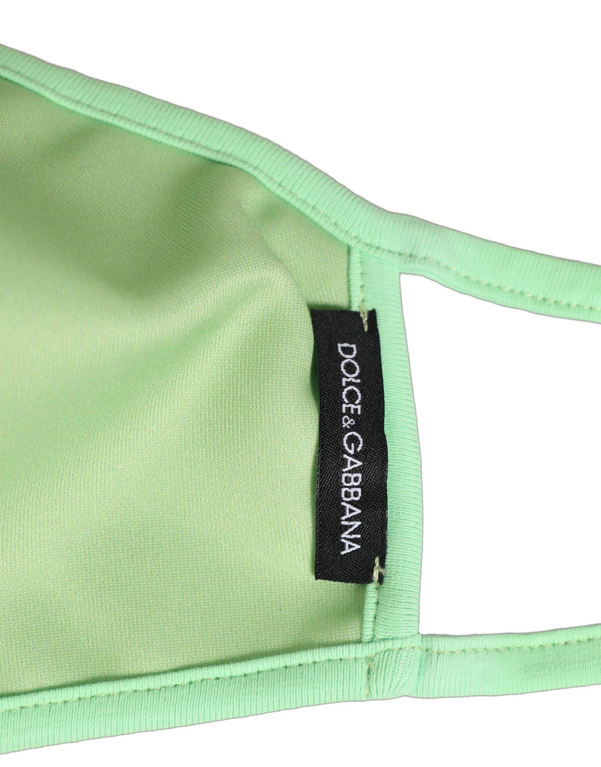 Dolce & Gabbana Grüne Polyester DG CASA Logo Gesichtsmaske mit elastischem Ohrband