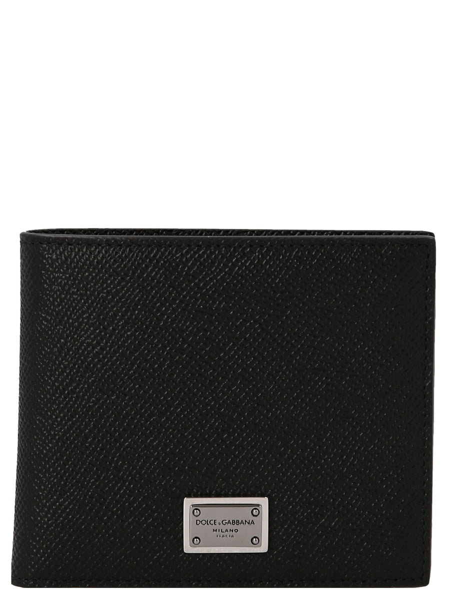 Dolce & Gabbana Schwarzes Kalbsleder Portemonnaie