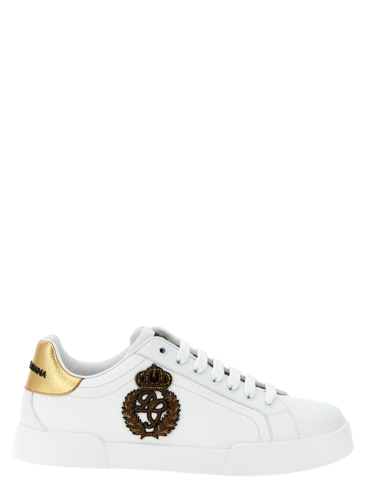 Dolce & Gabbana Gold Calfskin Sneakers