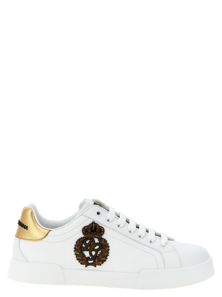 Dolce & Gabbana Sneakers aus Kalbsleder in Gold