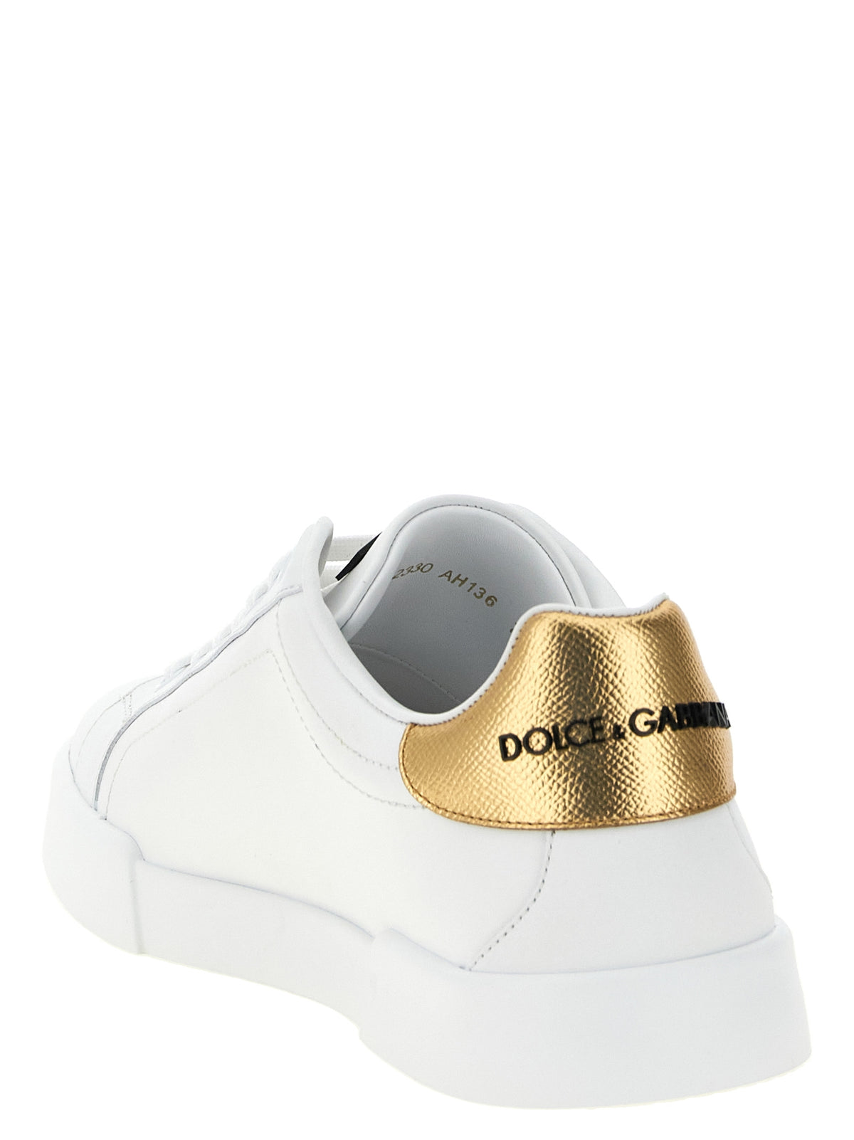 Dolce & Gabbana Gold Calfskin Sneakers
