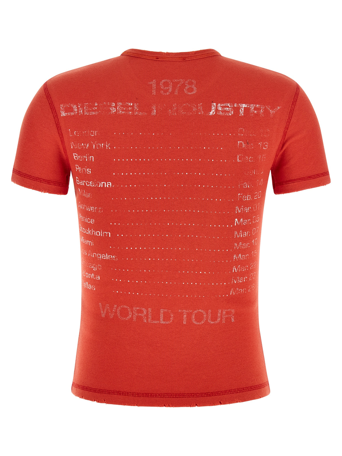 Diesel Rotes Baumwoll-T-Shirt