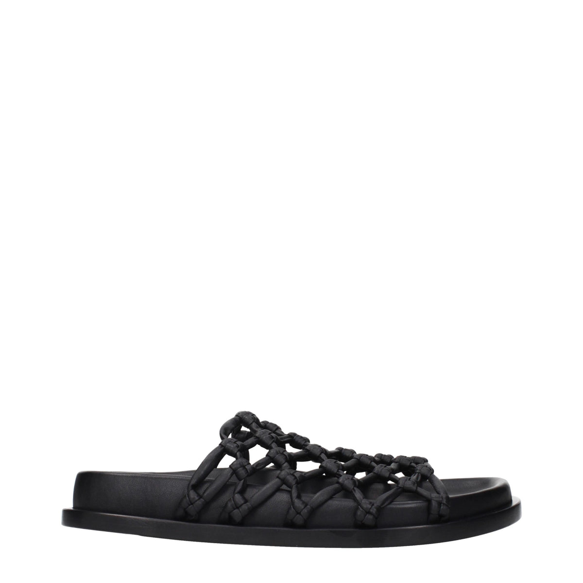 Jil Sander Schwarze Leder-Slipper