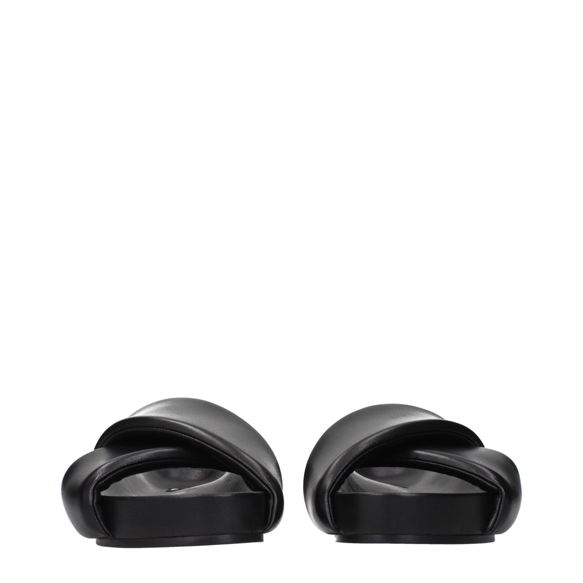 Jil Sander Schwarze Leder-Slipper