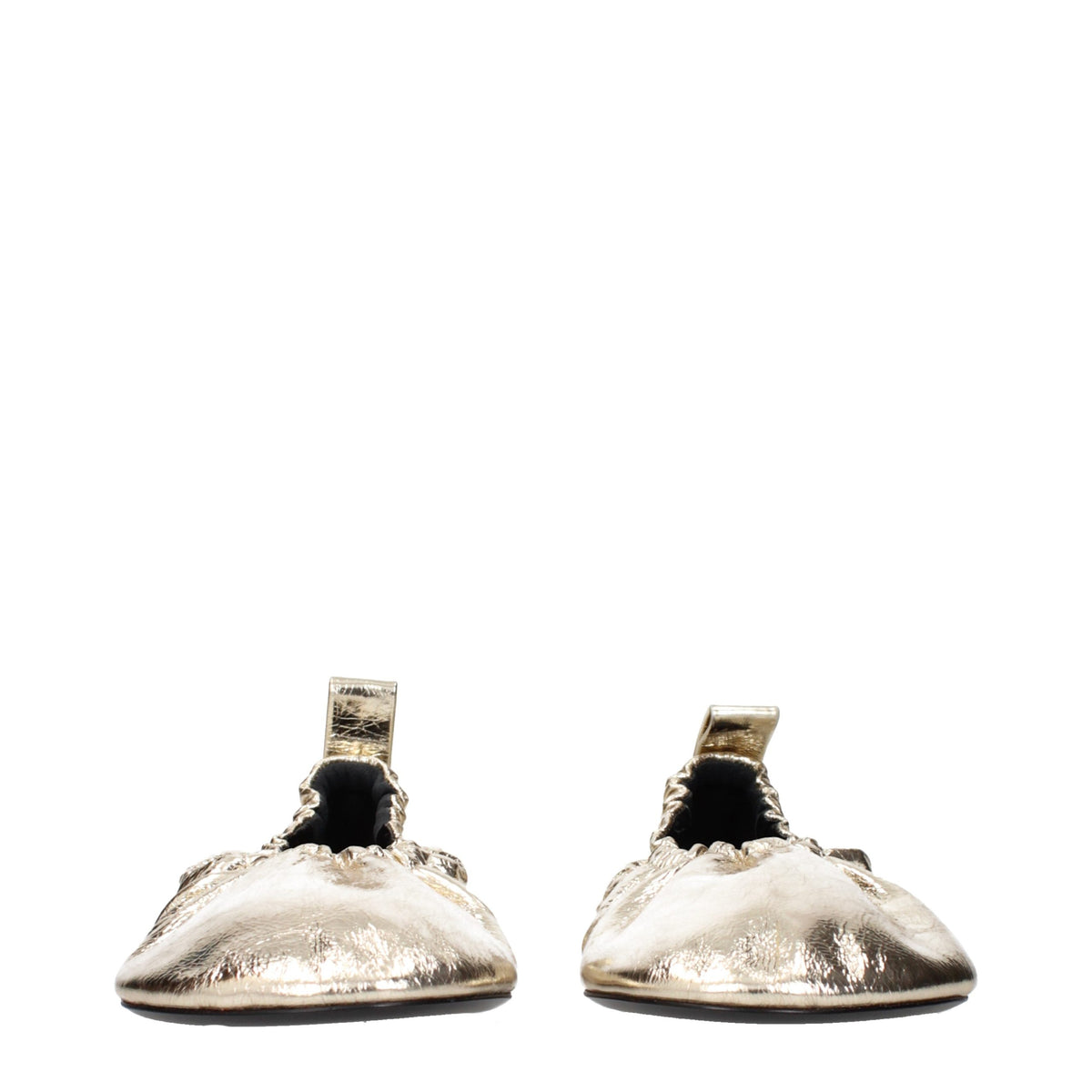 Jil Sander Goldfarbene Ballerinas aus Leder