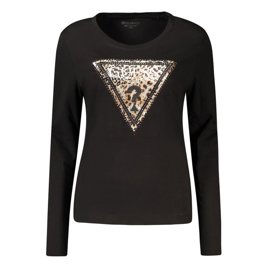 Guess Jeans Schwarzes Baumwoll-T-Shirt