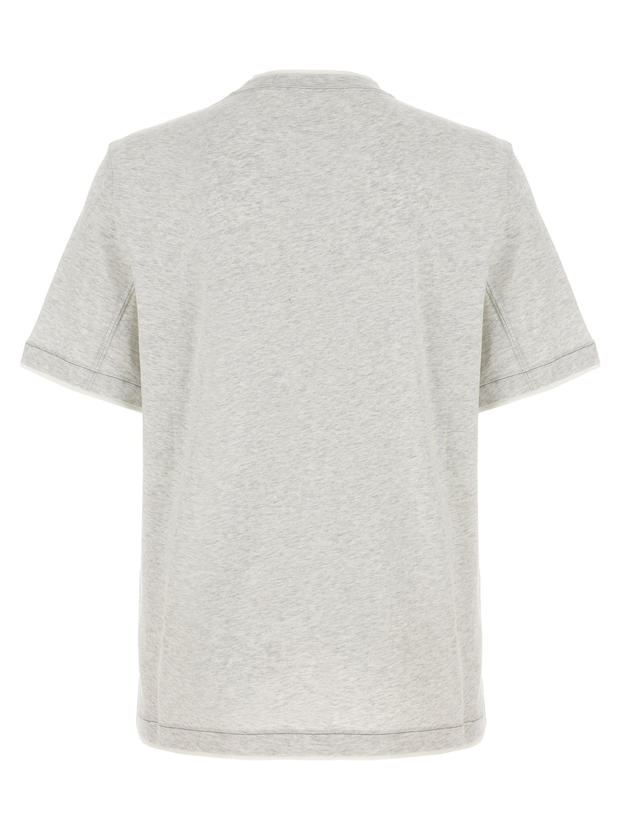 Brunello Cucinelli Graues Baumwoll-T-Shirt