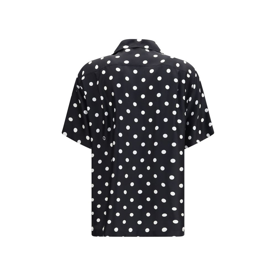 Dolce & Gabbana Schwarzes Seiden-Shirt mit kurzen Ärmeln