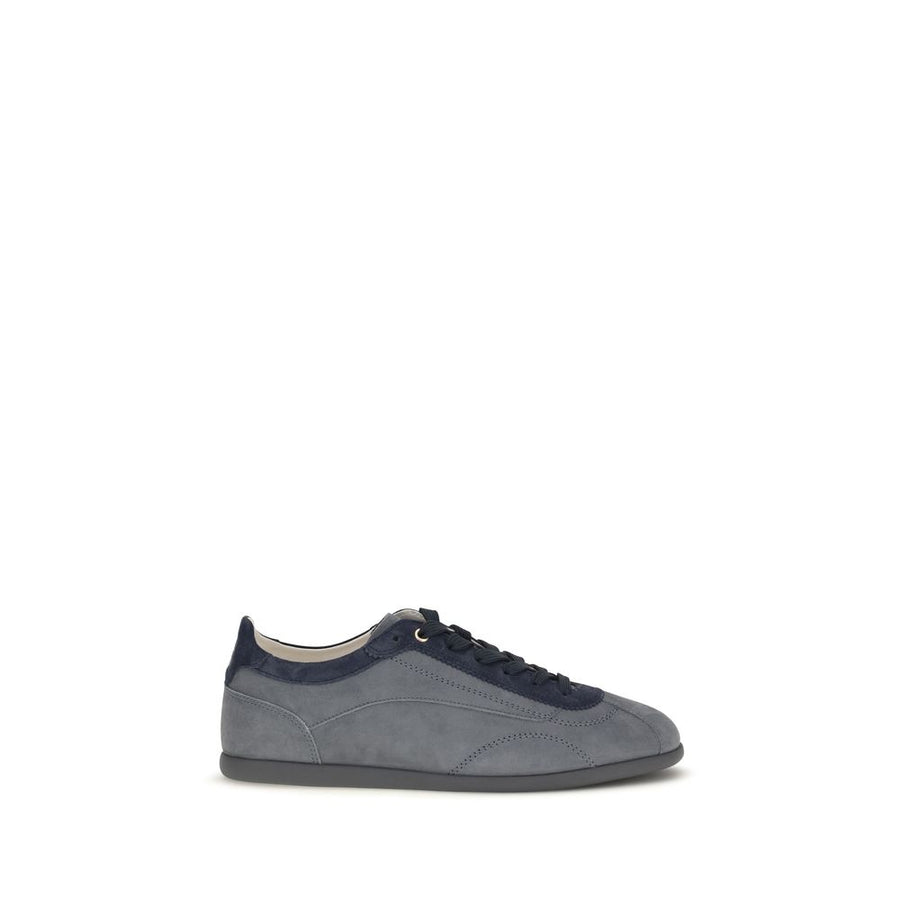 Brunello Cucinelli Graue Bos Taurus Kalbsleder Low-Top-Sneaker