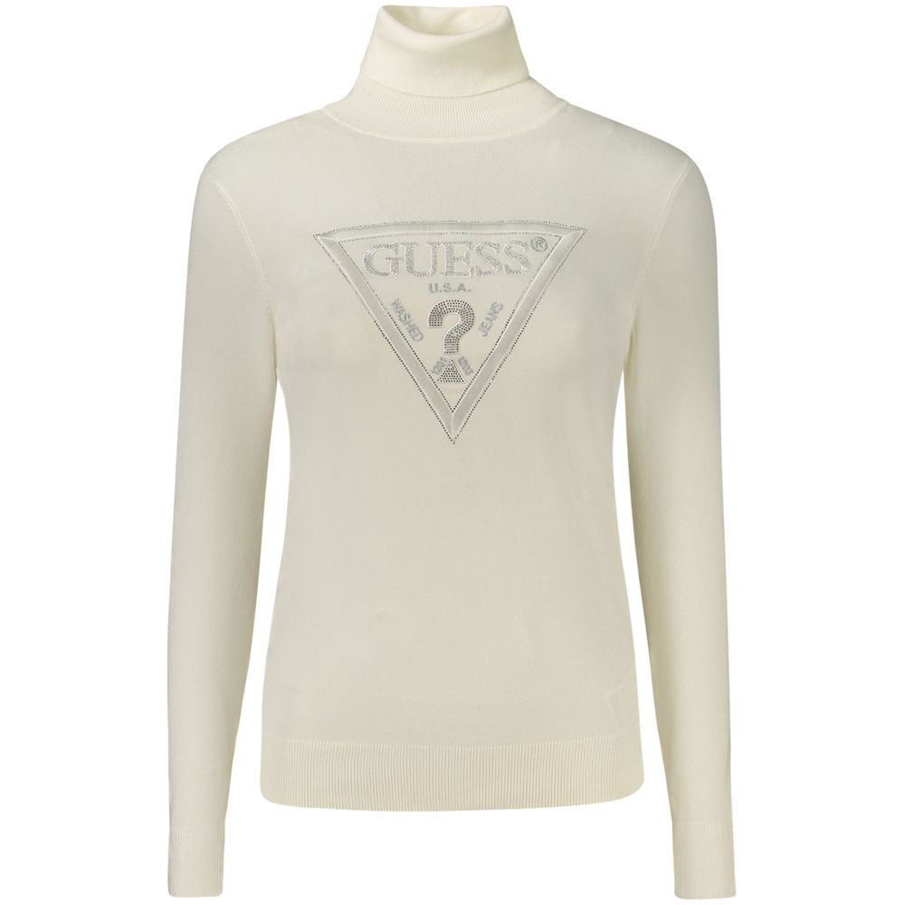 Guess Jeans Weißer Rollkragenpullover aus Viskose