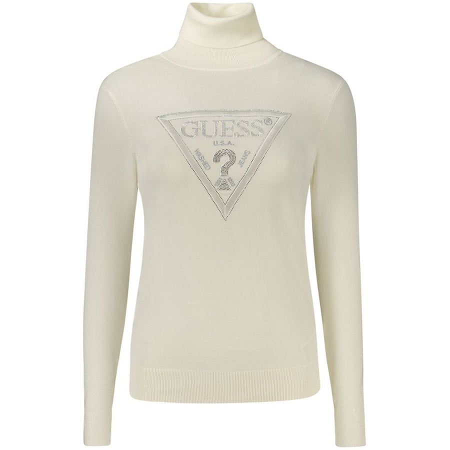 Guess Jeans Weißer Rollkragenpullover aus Viskose