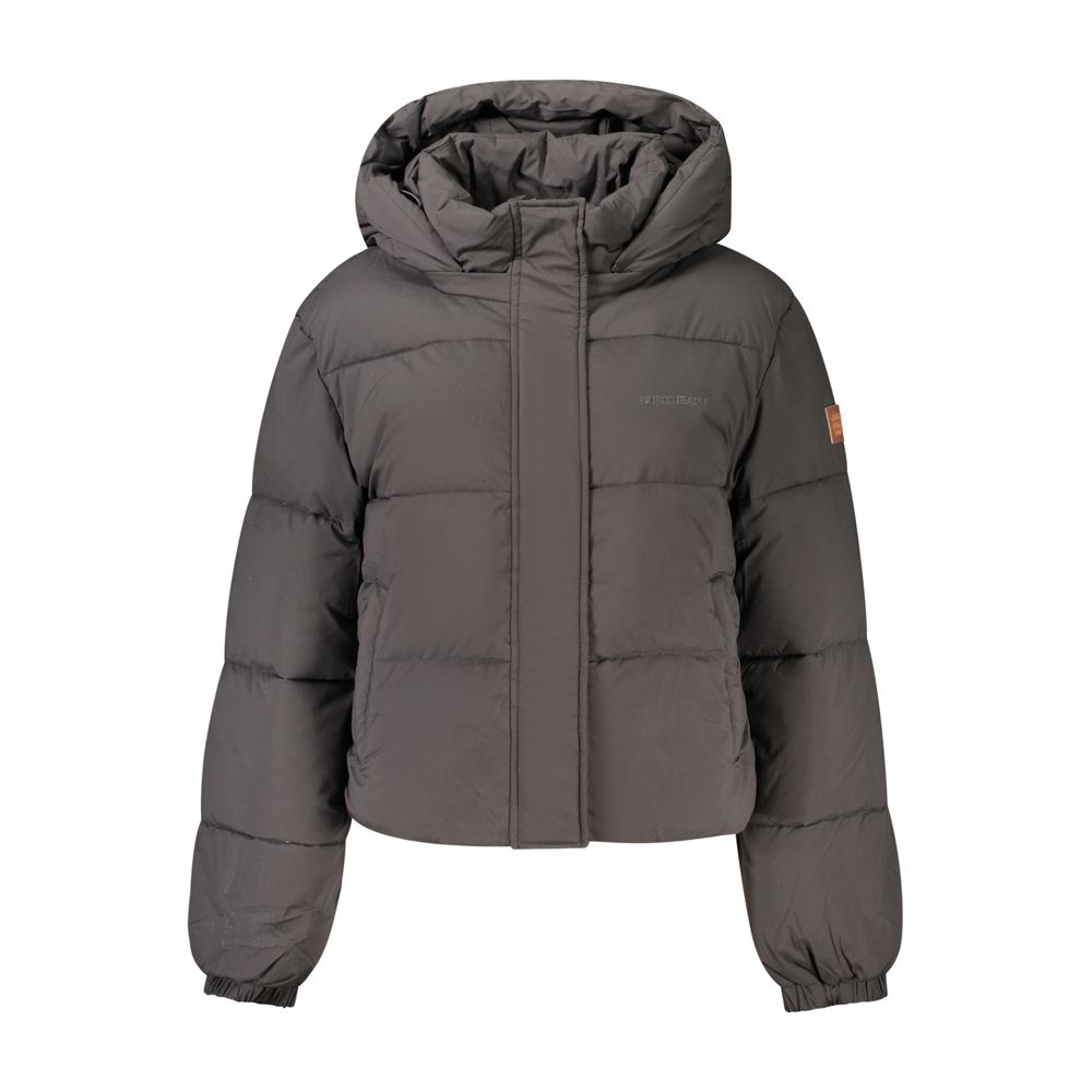 Guess Jeans Schwarze Polyester-Jacke in voller Länge