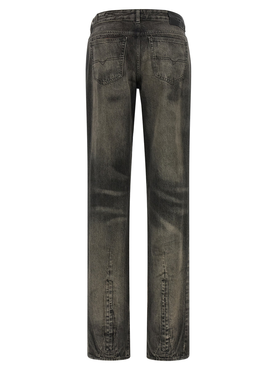 Diesel Schwarze Baumwoll-Jeans mit geradem Bein